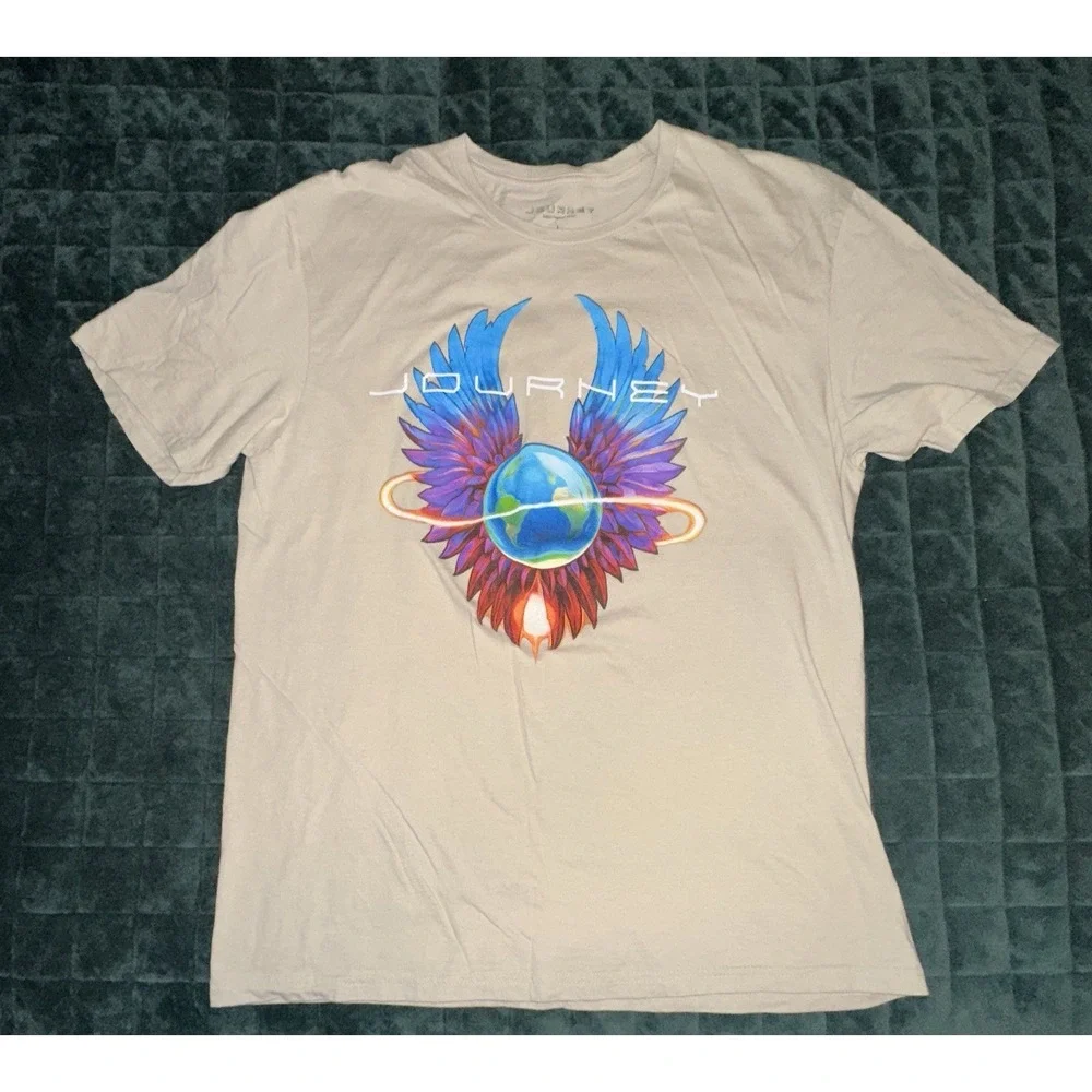 Journey Mens Short Sleeve Tee Shirt Large (L) Tan Casual Weekend
